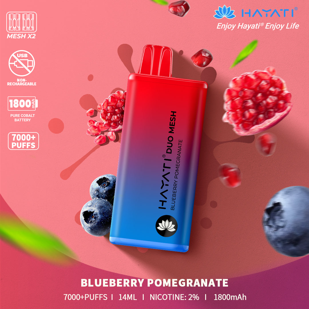 Hayati Duo Mesh 7000 Puffs Disposable Vape Box Of 10