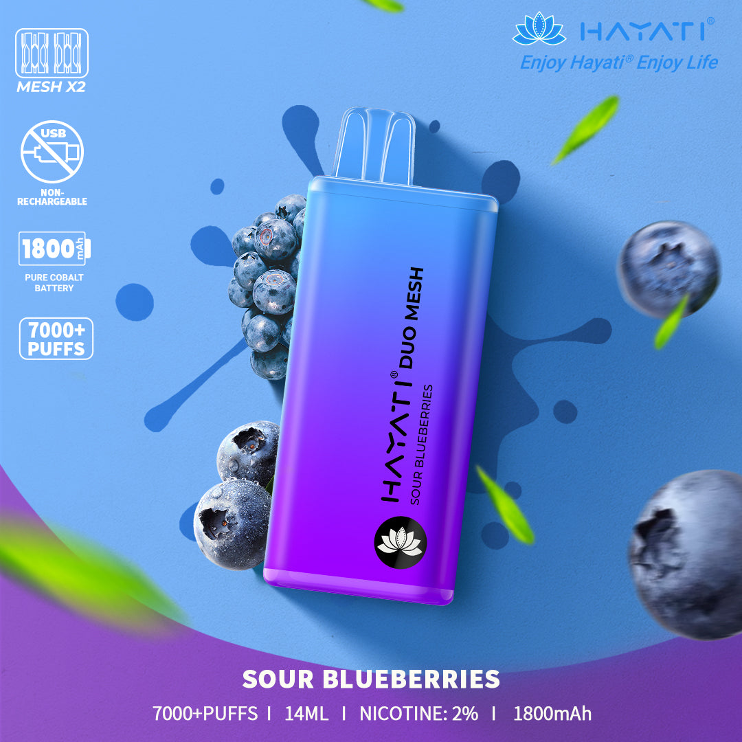 Hayati Duo Mesh 7000 Puffs Disposable Vape Box Of 10